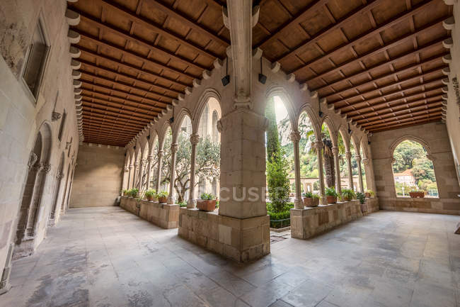 Interior view of ancient patio in Montserrat — Stock Photo
