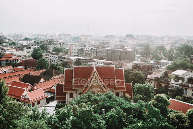 Cidade aérea de Banguecoque em tempo nebuloso — Fotografia de Stock