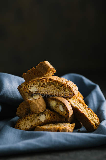Still life of homemade cantuccini biscuits — Stock Photo