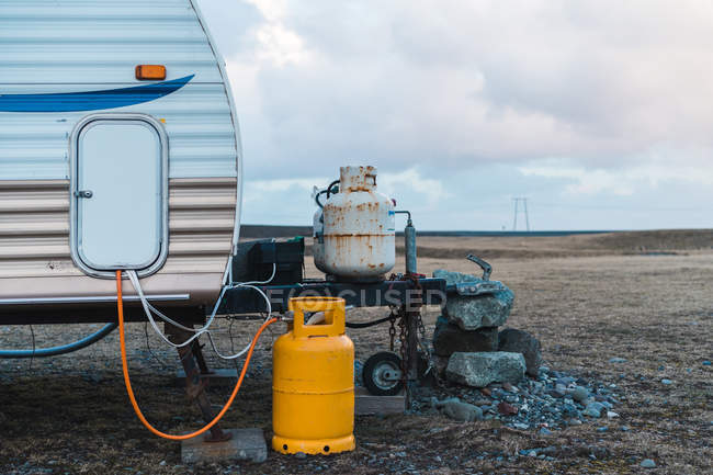 Lone trailer in countryside — Stock Photo