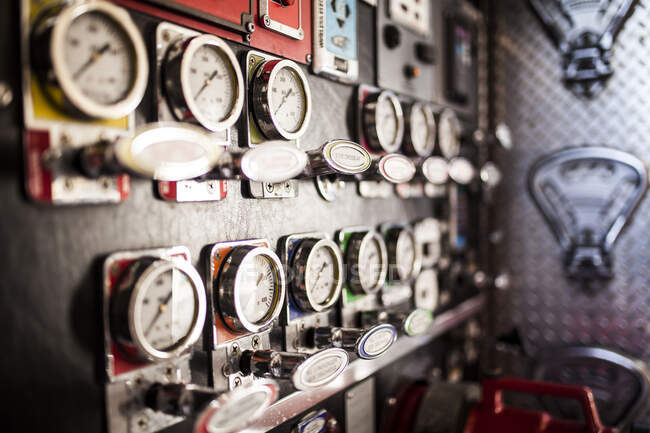 Control panel american fire truck — Stock Photo