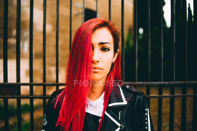 Young alternative girl with red hair — Stock Photo