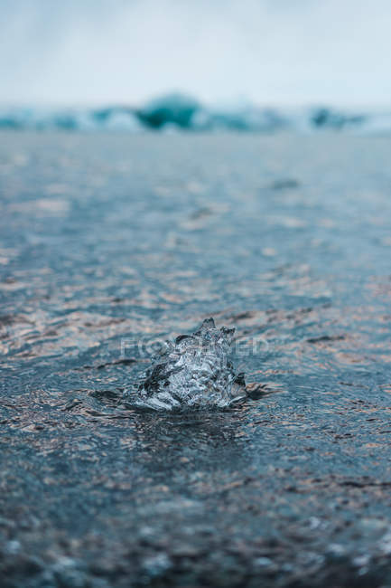 Шматок льоду в темній воді — стокове фото
