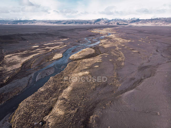 Iceland panorama with small river and mountains — Stock Photo