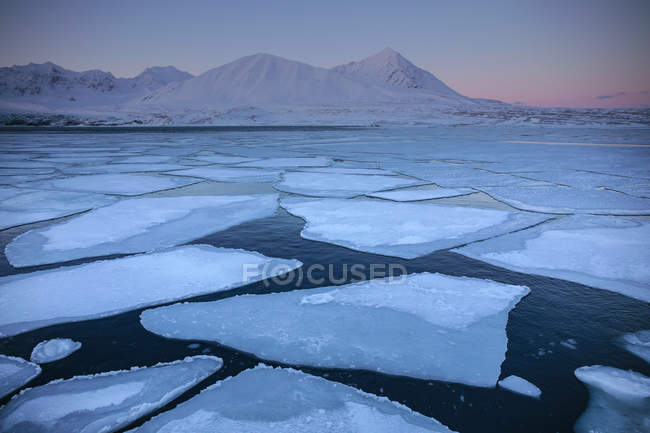 D'énormes blocs de glace sur l'eau — Photo de stock