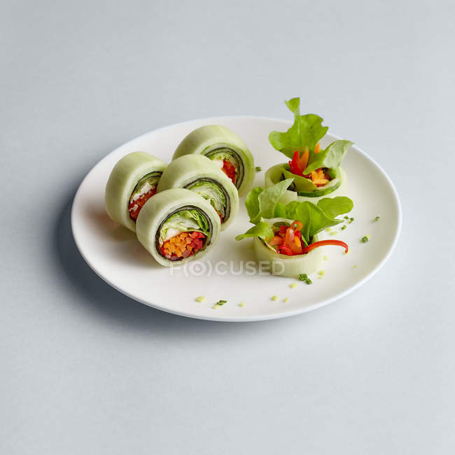 Vegetarische Sushi-Rolle — Stockfoto