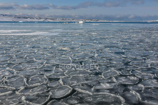Huge ice blocks on water — Stock Photo