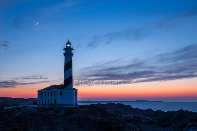 Sunset at the Favaritx Lighthouse, Menorca, Spain — Stock Photo