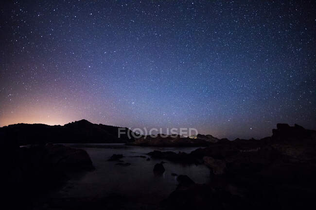 Starry sky, Menorca, Spain — Stock Photo