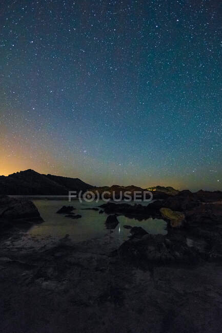 Céu estrelado, Menorca, Espanha — Fotografia de Stock