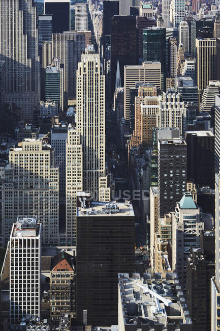 Futuristico paesaggio urbano del centro, New York, USA — Foto stock