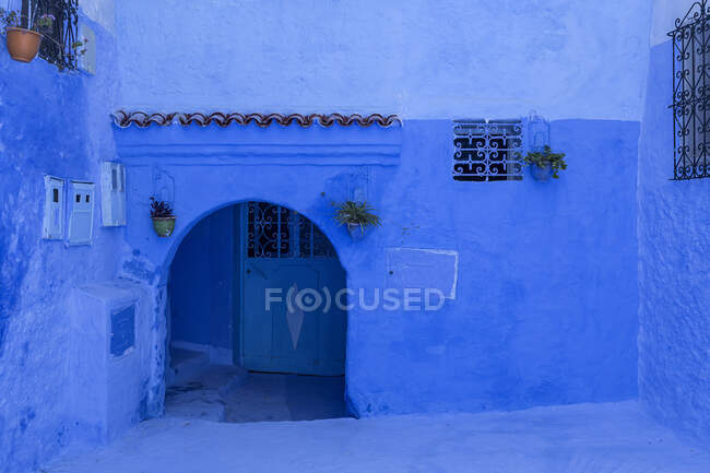 Архитектура Чауэна, голубой город Марокко — стоковое фото