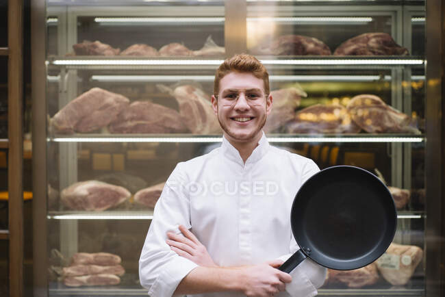 Chef in love with his job — Stock Photo
