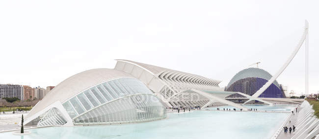 VALENCIA, ESPAGNE - 8 NOVEMBRE 2018 : Vue imprenable sur les bâtiments modernes de la Cité des Arts et des Sciences de Valence, Espagne — Photo de stock