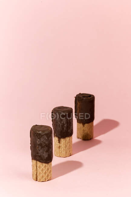 Waffle crocante com chocolate — Fotografia de Stock