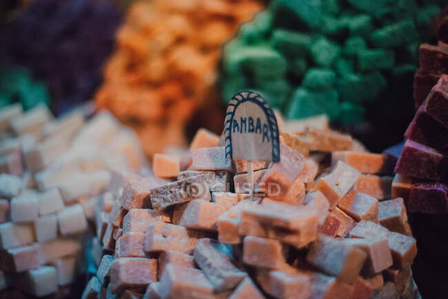 Shop with different sweets — Stock Photo