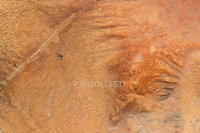 From above of river shore soil with textured rough layer of extractions, Huelva — Stock Photo