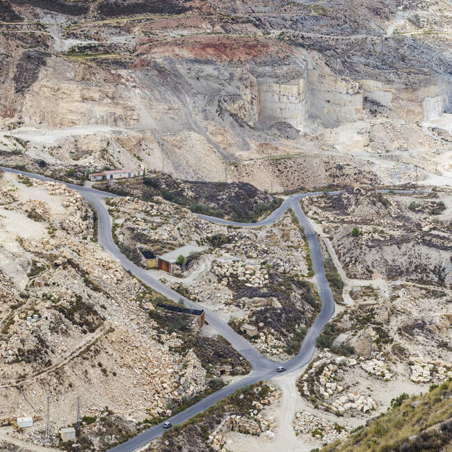 Vista do drone da pedreira de pedra — Fotografia de Stock