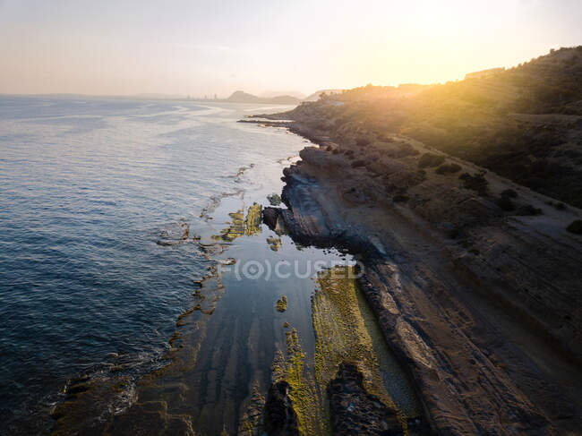Aerial coast and hills — Stock Photo