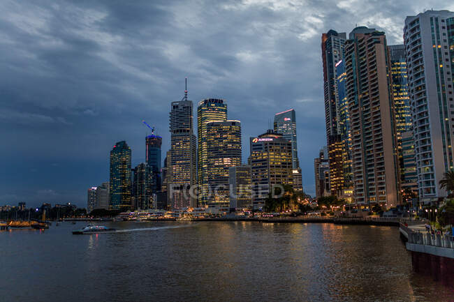 Modern city with skyscrapers — Stock Photo