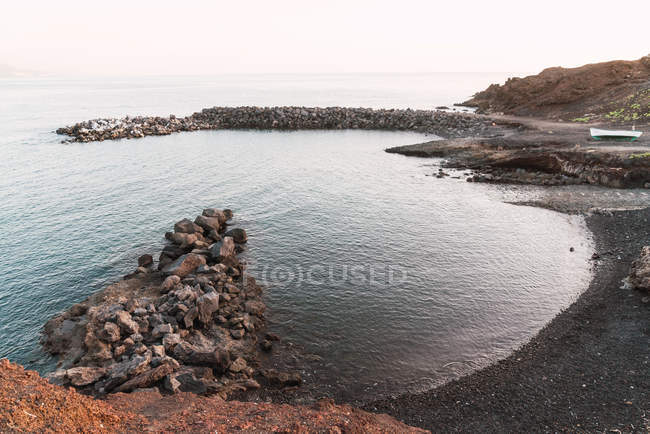 Baia con spiaggia rocciosa al tramonto, Tenerife, Isole Canarie, Spagna — Foto stock