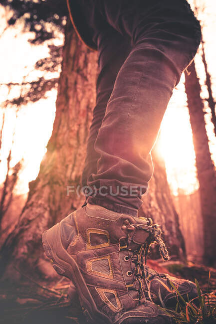 Close-up feet on the mountain — Stock Photo