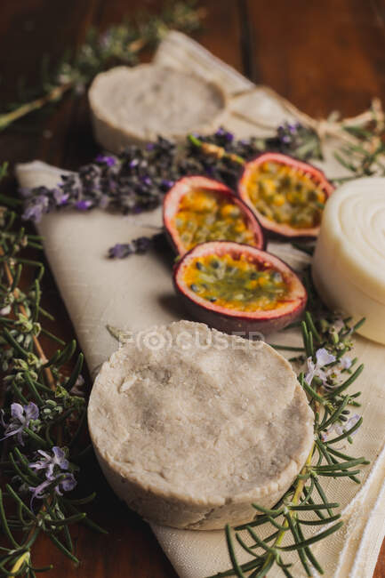 Natural soaps on the table — Stock Photo