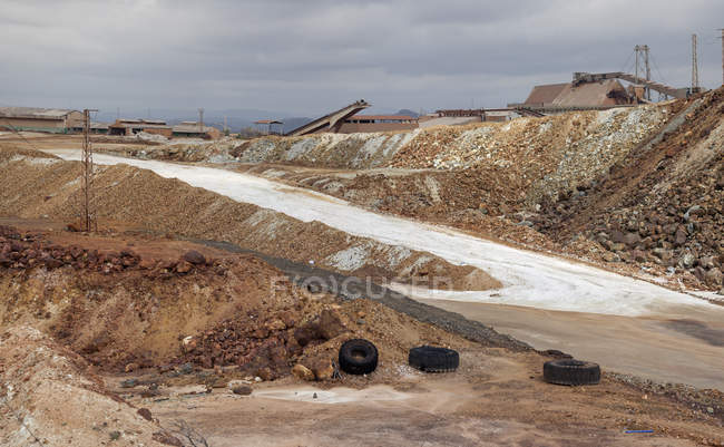 Paesaggio di vecchie strutture minerarie a Riotinto Huelva Spagna — Foto stock