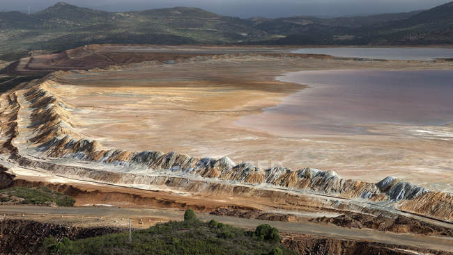 Rocky landscape in early morning in Mines of Riotinto, Huelva — Stock Photo