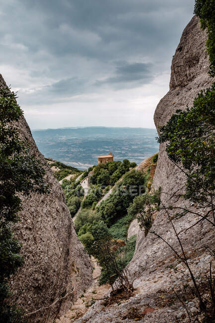 Утилізація святої Жанни з гори Монтсеррат, Каталонія, шпиль — стокове фото