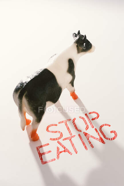 Slogan fordert, mit dem Verzehr von Tieren aufzuhören — Stockfoto