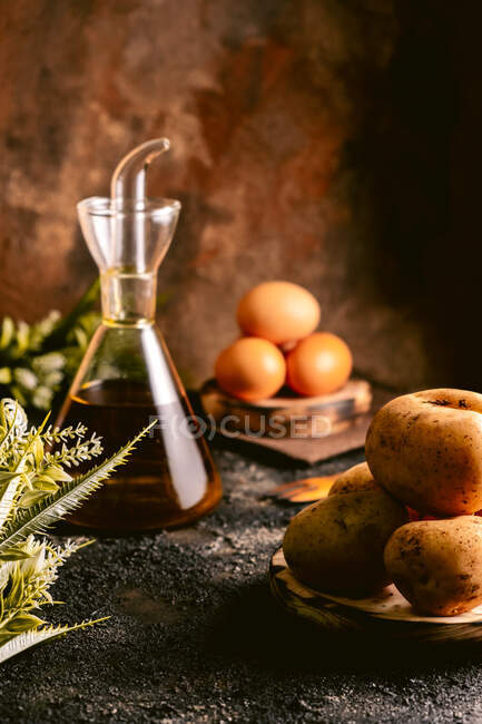 Table with products for food making — Stock Photo