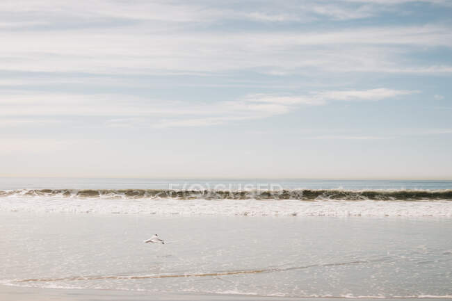 Petites vagues sur la plage de sable — Photo de stock