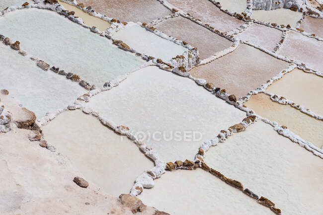 Creative texture of stone rectangular leading down in bright day — Stock Photo