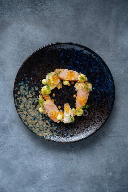 Ceviche de poisson rouge et de caviar — Photo de stock