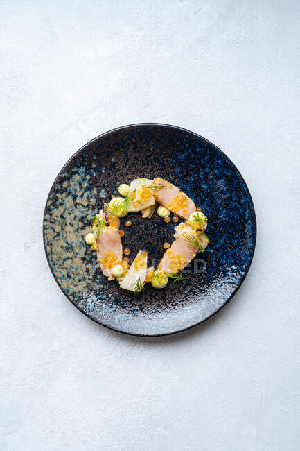 Ceviche de poisson rouge et de caviar — Photo de stock