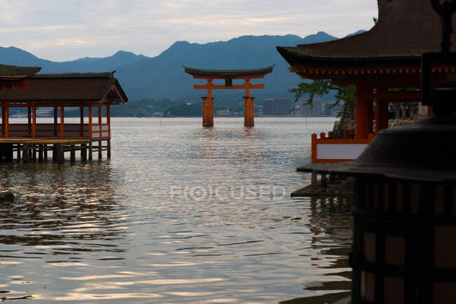 Traditional religious construction over water — Stock Photo