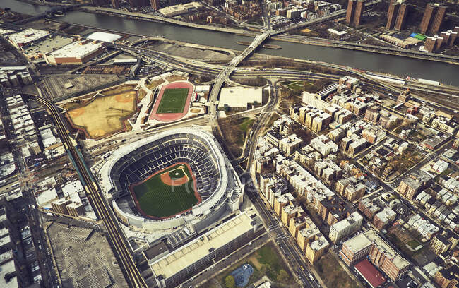 Luftaufnahme von Gebäuden in New York City — Stockfoto
