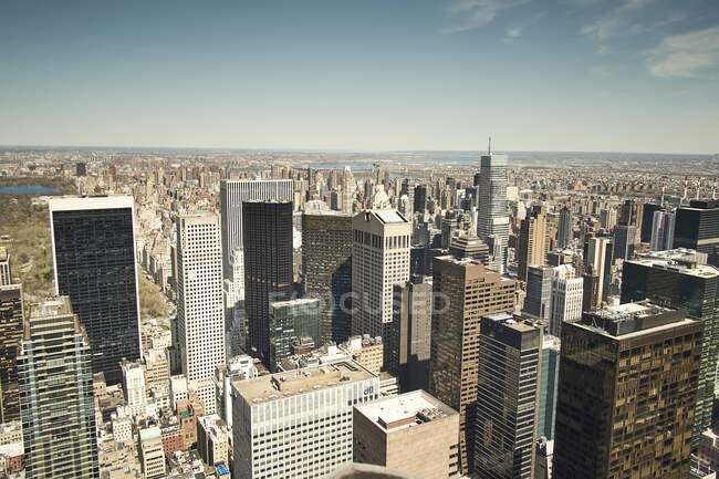 Scenic view of New York City tall buildings — Stock Photo