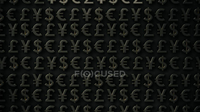 Фон основних валют на чорному тлі — стокове фото