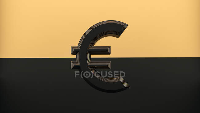 Символ евро. Концепция денег на черном и золотом фоне — стоковое фото