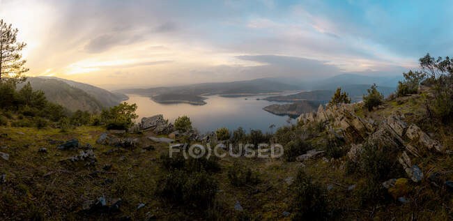 Spectacular landscape of the Atazar seen from above — Stock Photo