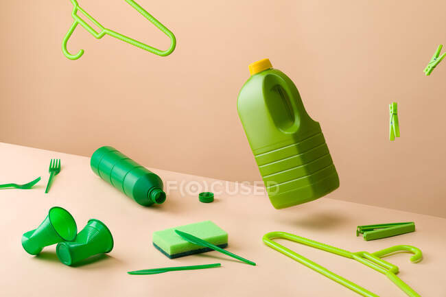 Background Of Diverse Plastic Packs — Stock Photo
