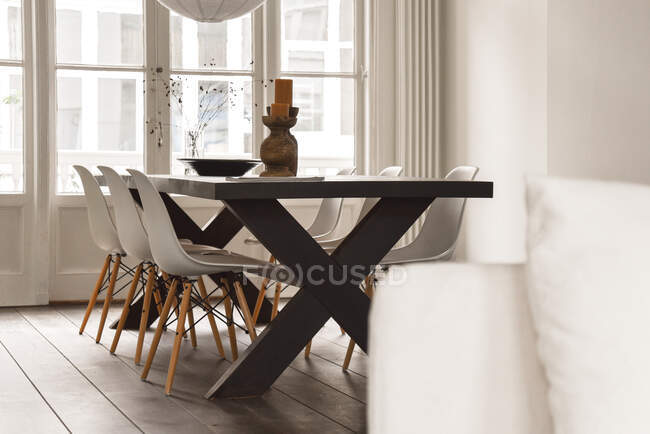 Spacious dining room of a luxury house — Stock Photo
