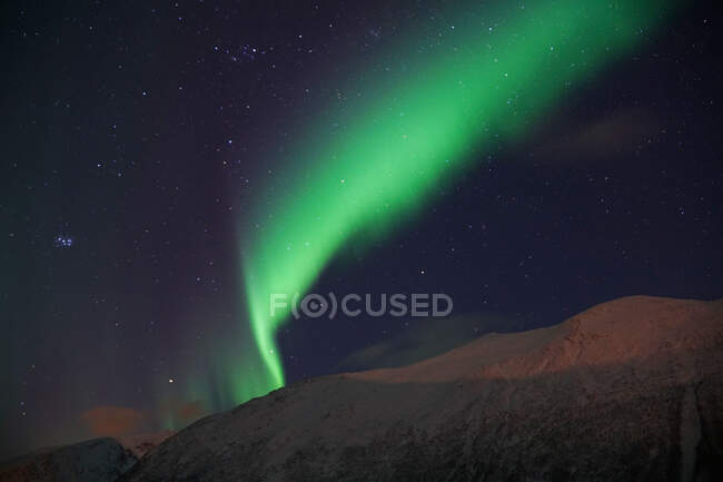 Spectacular green and pink Northern Lights in Tromso — Stock Photo