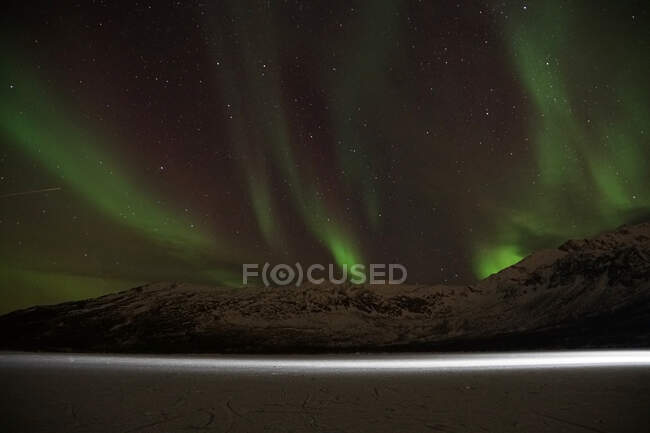 Spettacolari aurore boreali a Tromso — Foto stock