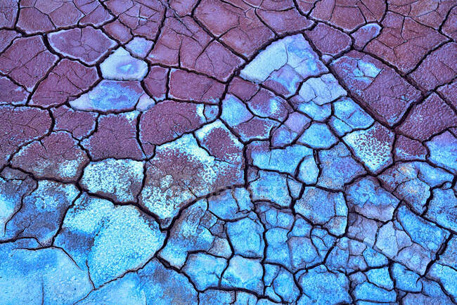 Textura abstrata de lama rachada com cores e formações maravilhosas — Fotografia de Stock