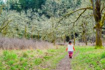 Girl walking in countryside — Stock Photo