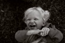 Adorable toddler boy tickled — Stock Photo