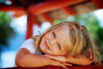 Portrait of little girl smiling — Stock Photo